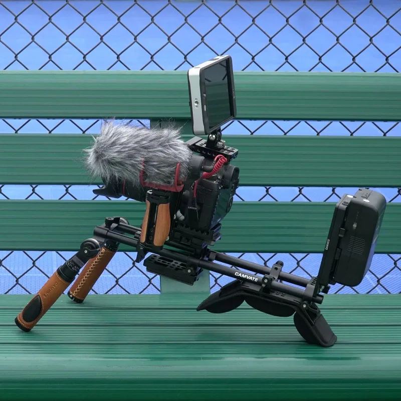 Shoulder Mount Handheld Rig With Manfrotto Quick Release Baseplate & Adjustable