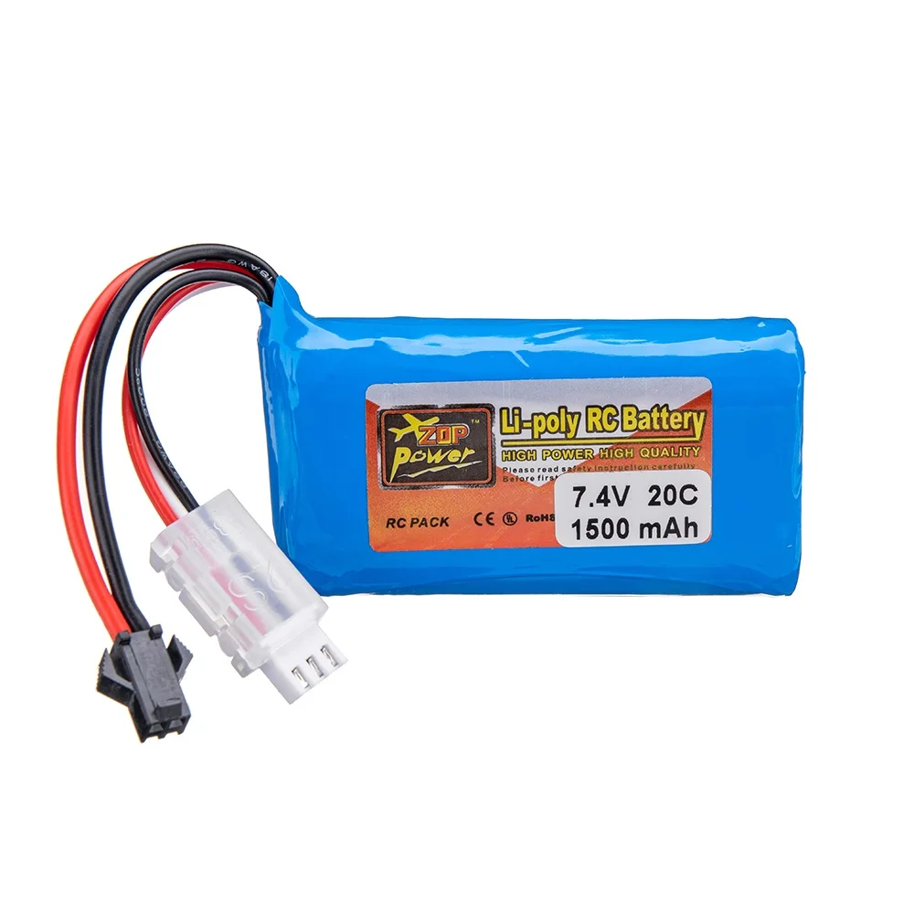 

ZOP Power 7,4 V 1500mAh 20C 2S LiPo Battery SM Plug для радиоуправляемого дрона