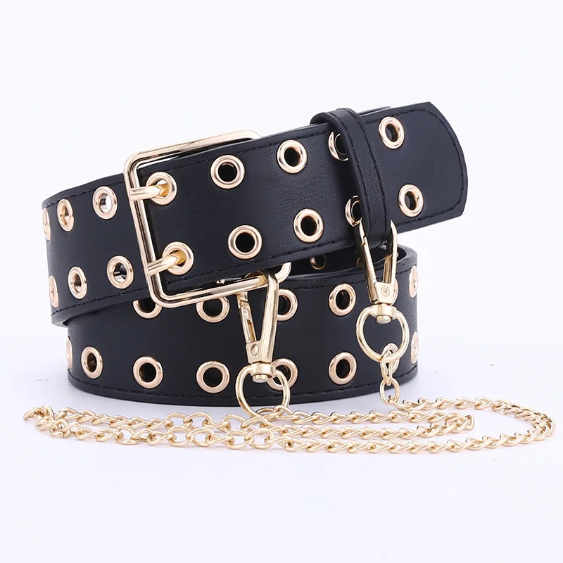 Women Fashion Alloy Belts Chain Luxury for Genuine Leather New