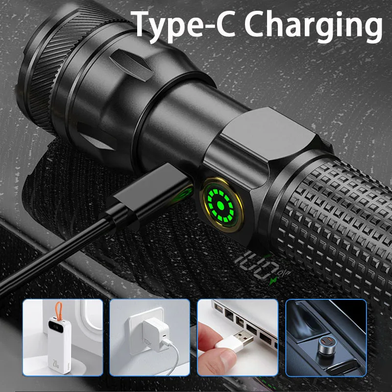 Ultra-Bright Rechargeable LED Flashlight - Tactical Camping, Hiking, and Emergency Torch