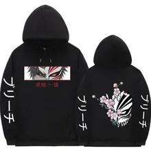 

90s Bleach Ichigo Kurosaki Anime Manga Hoodies Graphics Cartoon Men Women Harajuku Clothes Man Double-sided Printing Sweatshirts