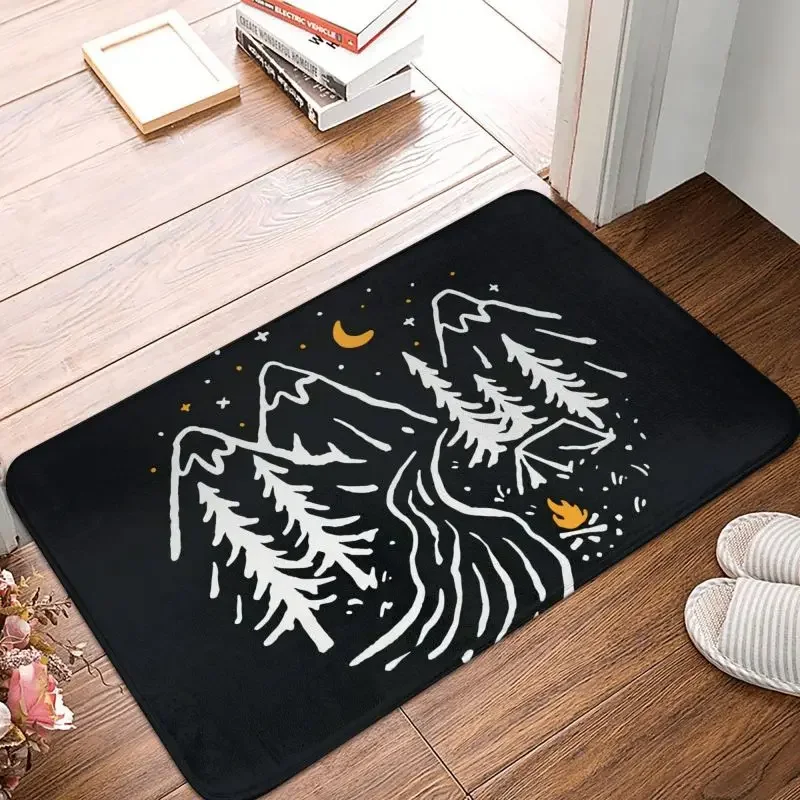 Campeggio Escursionismo Mountain Nature River Door Floor Kitchen Mat Outdoor Camper Adventure Zerbino Garage Ingresso Tappeto Tappeto Footpad