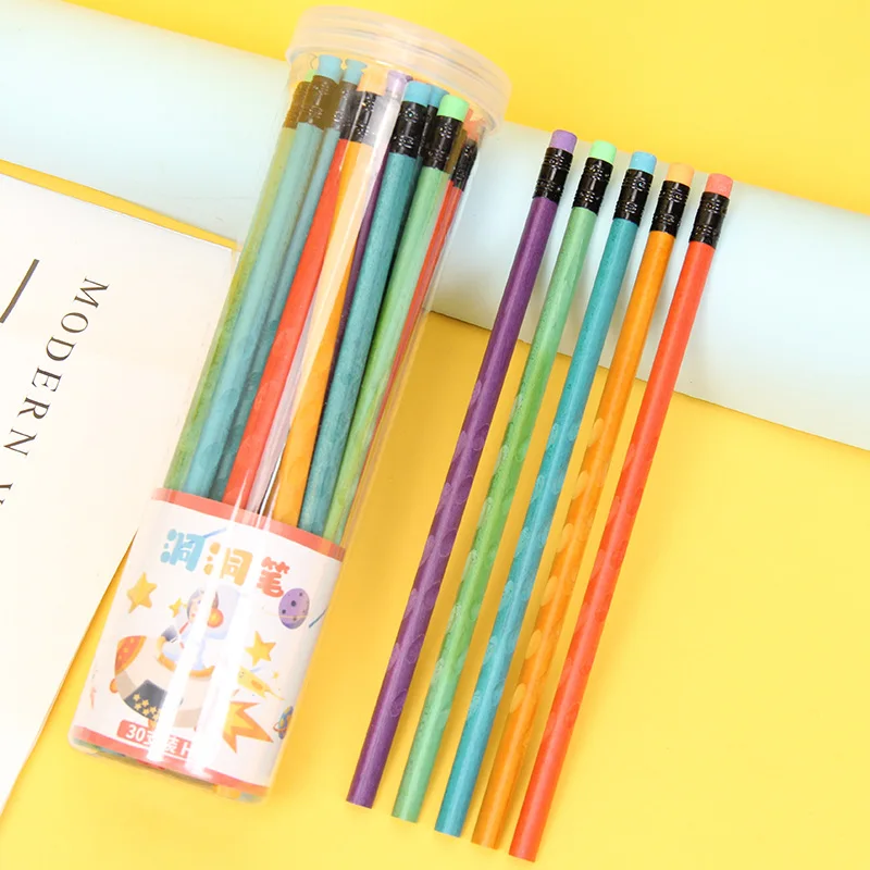 30Pcs/box Colorful Correct Writing Posture HB Standard Wooden Pencil Student Gift Stationery School Office Supplies