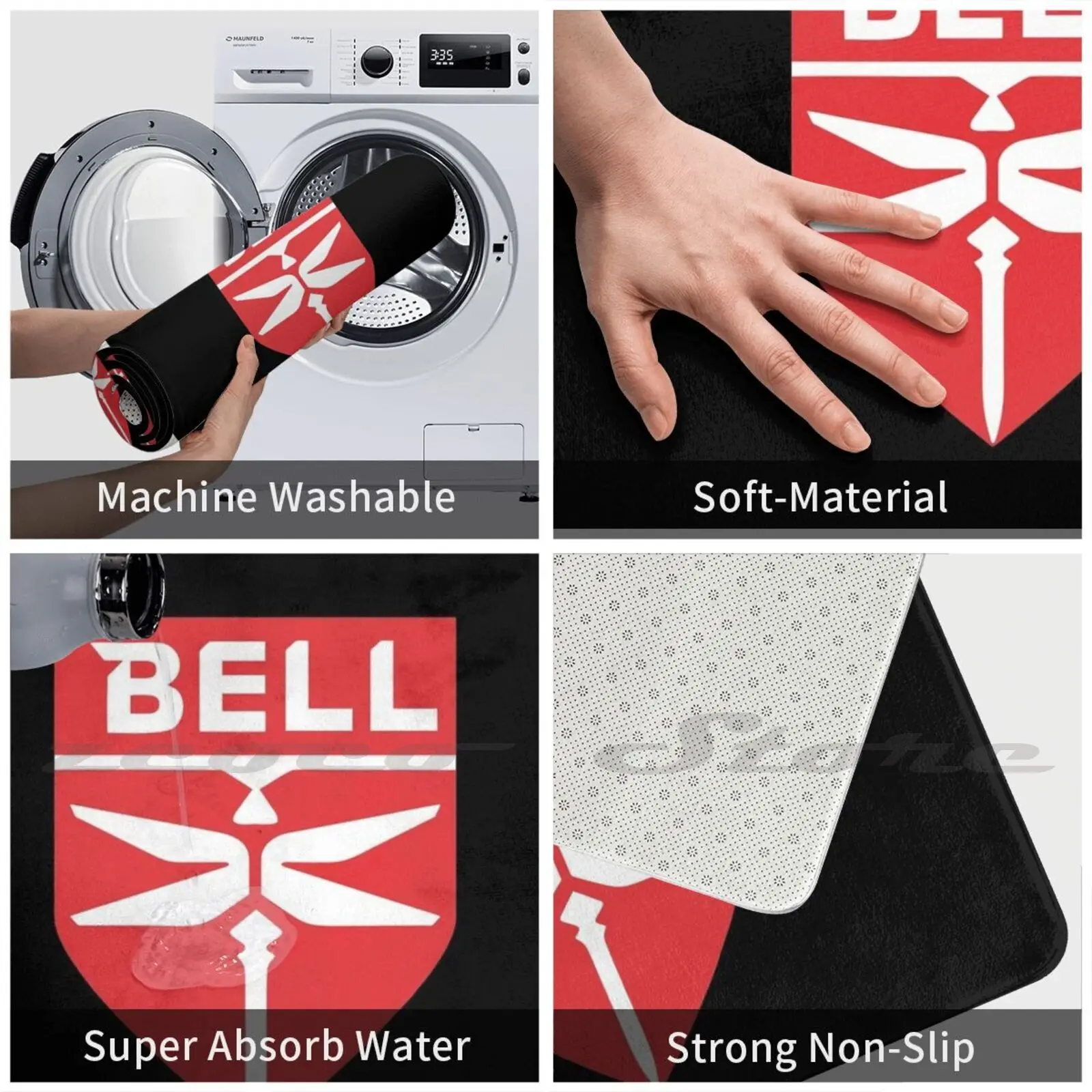 Best Selling-Bell Helicopter Logo Mat Doorway Non-Slip Soft Water Uptake Carpet Bell Helicopter Bell Helicopter Bell Helicopter 6