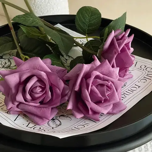 5Pcs/lot High-end Autumn Artificial Rose Real Touch Flowers Wedding Decor Bridal Bouquet Party Floral Moisturizing Rose Flowers - Image 5