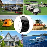 Kit de panneaux solaires flexibles 50W 80W 90W 100W 105W 120W 150W, chargeur solaire hors réseau 12V avec contrôleur de charge solaire et câbles 6