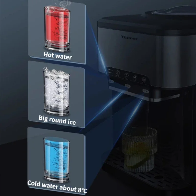 220V Quick Ice Maker Machine Commercial Home Use Cold and Hot Water Dispenser Small Vertical Ice Cube Maker Machine Cocina 2
