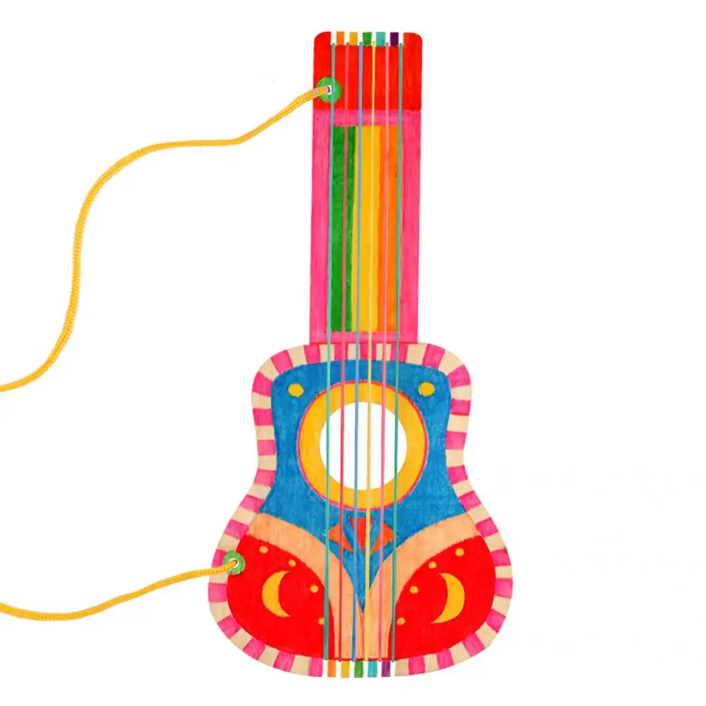 for Children DIY Wooden Handmade for Child Creative Guitar Material Decorations Guitar Material for Children images - 6