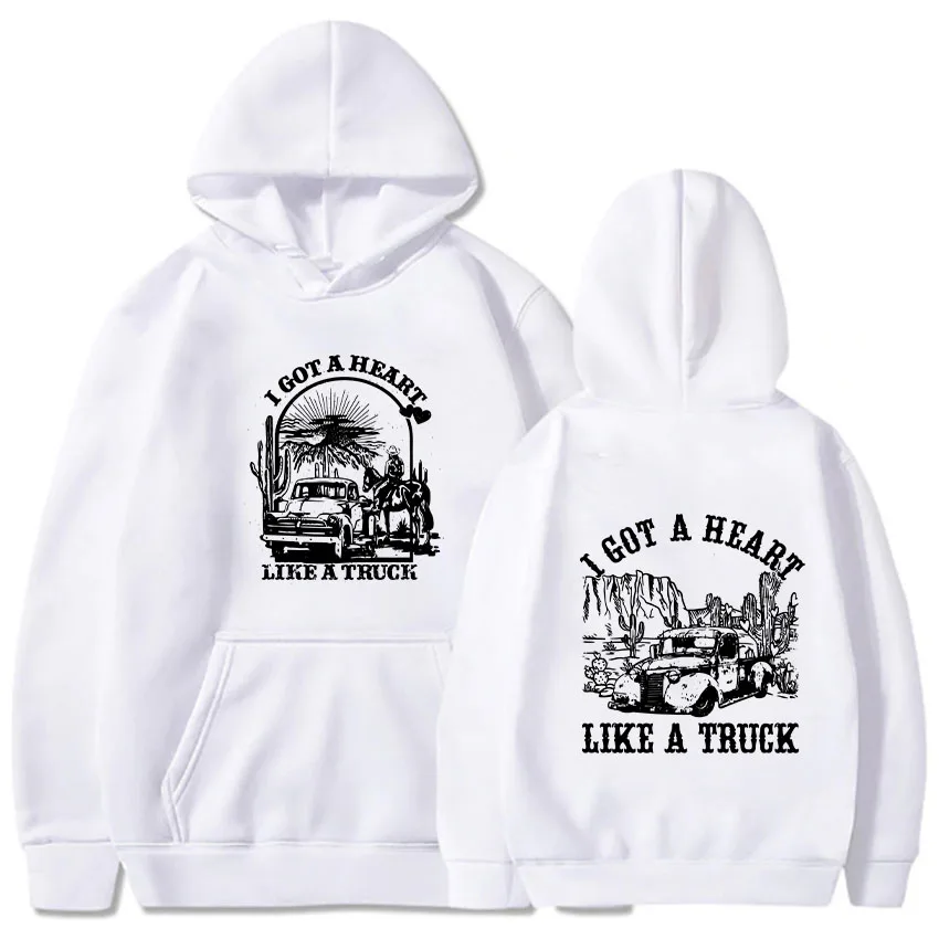 

I Got A Heart Like A Truck Clothing Female Reversible Printed Letter Sweatshirts Hoodies Harajuku Casual Hoody Male Streetwear