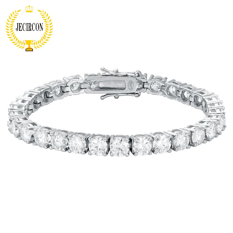 

JECIRCON Single 0.5 ct Moissanite Bracelet Simple Luxury Full Diamond 925 Sterling Silver Jewelry for Men/Women Party Jewelry