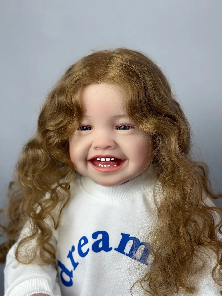 BZDOLL 60 CM 24 INCH Reborn Baby Soft Silicone Cloth Body Smiling Girl Doll Princess Toddler Bebe Artist Collection 6