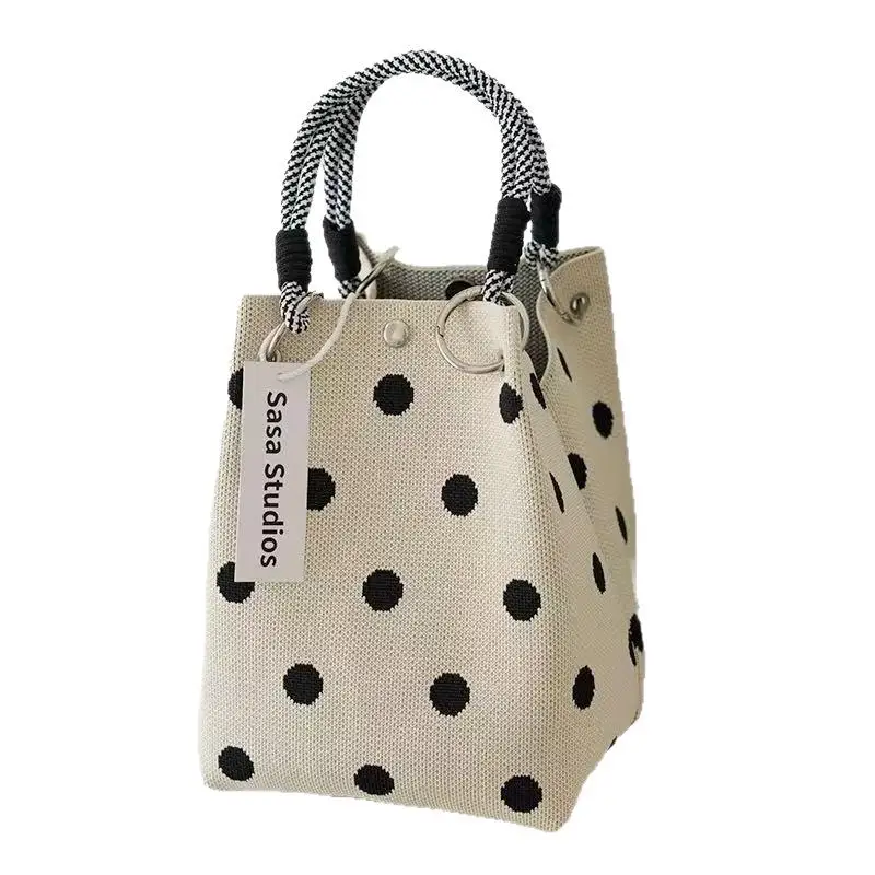 *1Pcs Versatile Cute Knitted Handbag With 3D Magnetic Snap Handbag Clutch Bag 6