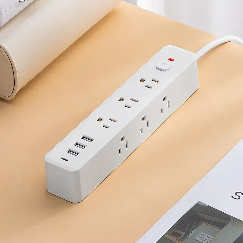 뉴 파워 멀티탭 유니버셜 플러그 (미국형) USB PD 고속 충전 패치 보드, 양면 소켓 포함, 1.5m/5m 연장 케이블 플러그