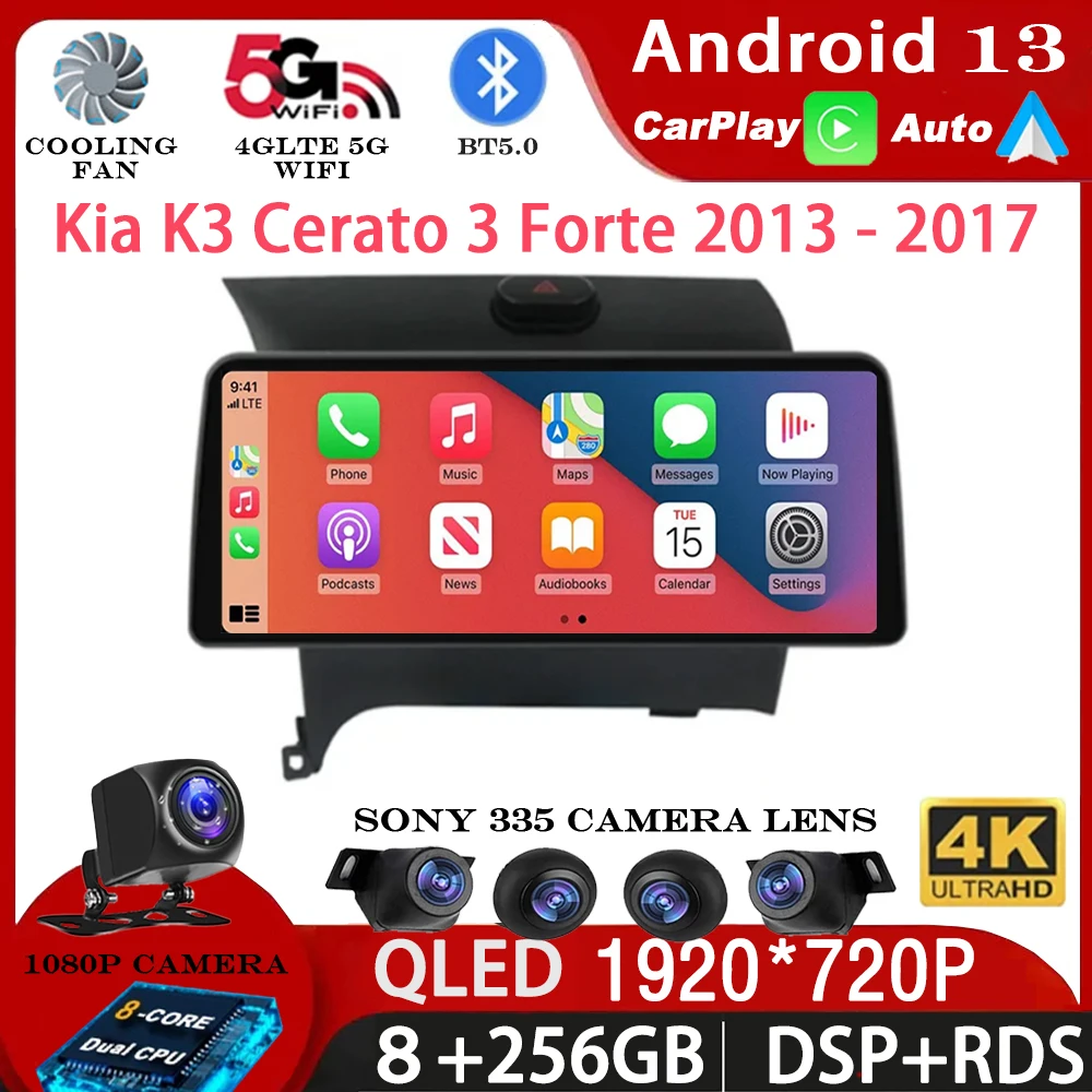 

12.3 Inch Android 13 For Kia K3 Cerato 3 Forte 2013 - 2017 Car Radio video split Multimedia Navigation Carplay 5G QLED DSP WIFI