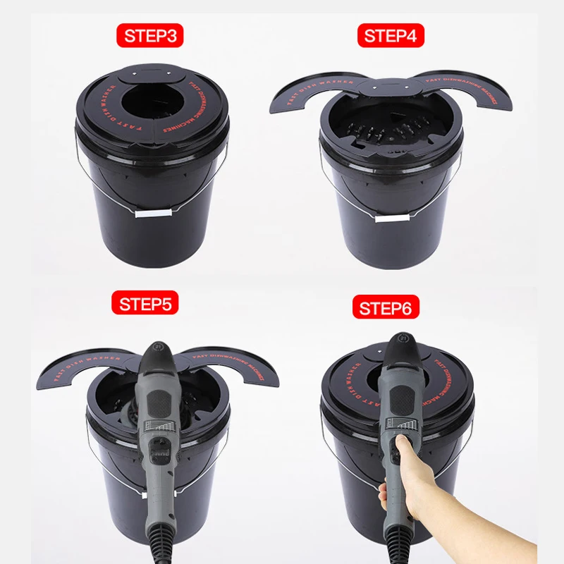 Auto Polisher Wash Bucket Polish Pad Washer No Electric Fast Disc Wash Machine Foam Buffing Pad Cleaner Wool Bucket car wash bucket car wash tools