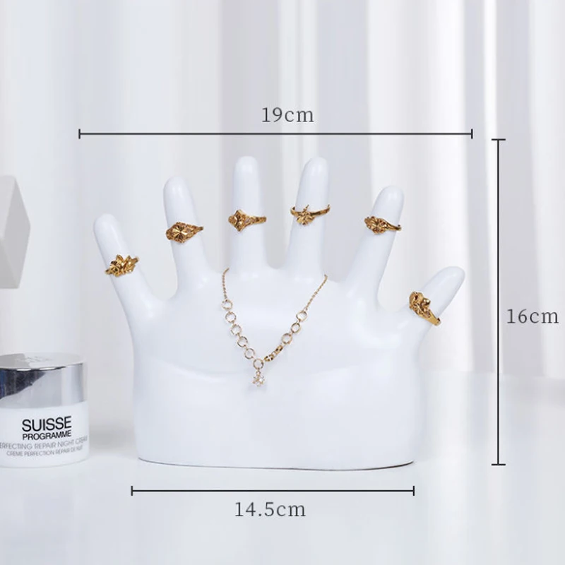 Newly Resin Yellow/White/Black Rings Necklace Medium Side Portrait Model Earrings Jewelry Display Stand Necklace Display Props