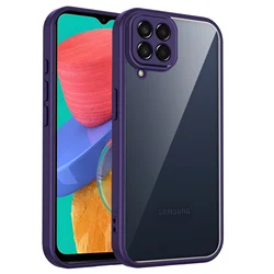 Air Cushion Silicone Bumper Clear Matte Back Phone Case - Galaxy F12 (TMMS Purple)