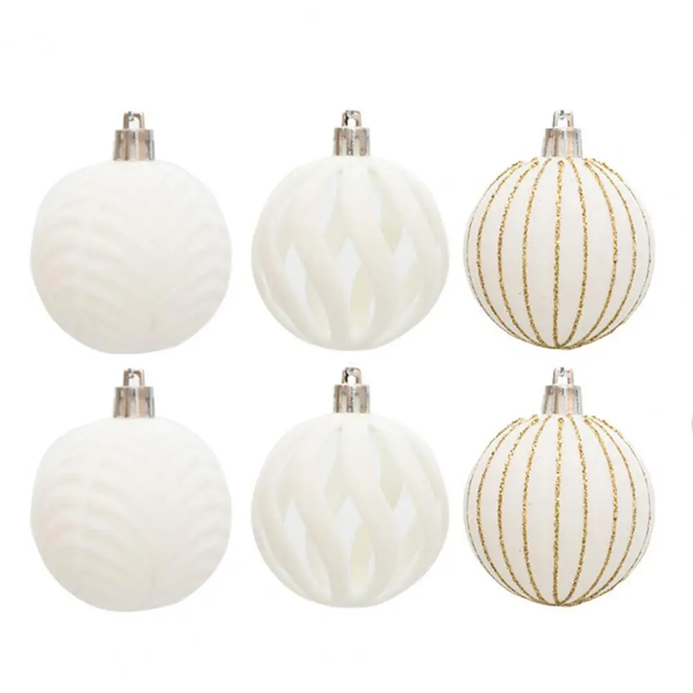thumbnail image 1 of 6 bolas navideñas con purpurina flocadas para colgar, bolas huecas, reutilizables, irrompibles, para árbol de Navidad, decoración del hogar, 1 of 5