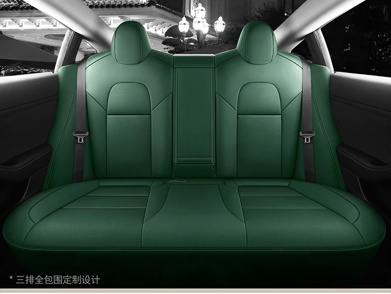 For Tesla Model 3 Y Custom Fit Car Seat Cover Accessories For Tesla 360 Degree Full Covered Perforated Artificial Leather
