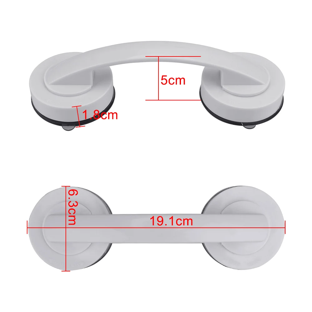 Anti-slip Handrail With Suction Cup No Drilling Shower Handle Offers Safe Grip for Bathroom Bathtub Glass Door