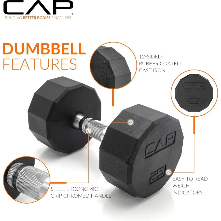 150 LB Coated Hex Dumbbell Weight Set with Vertical Rack