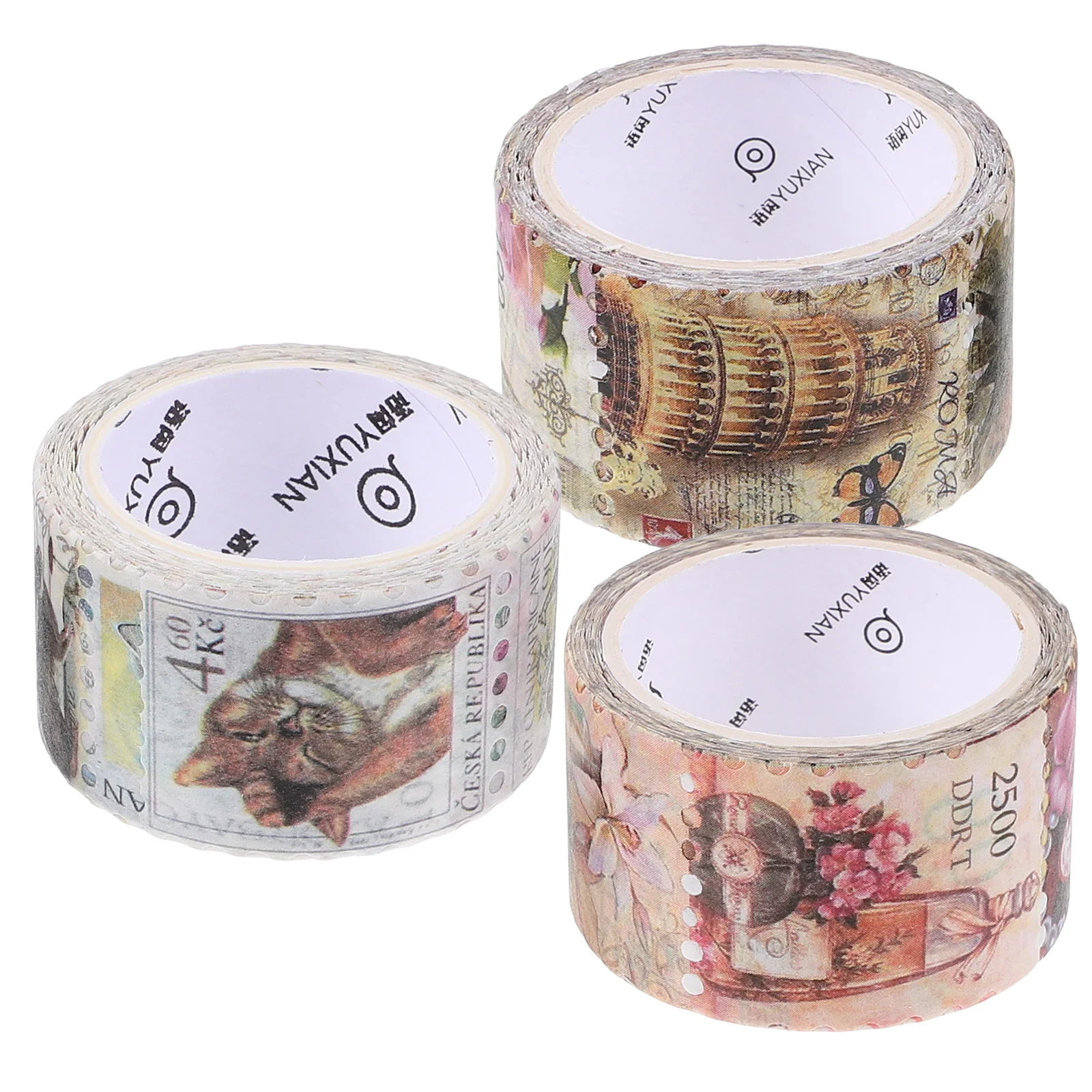 

Stamps and Washi Tape DIY Vintage Stickers Notebook Decors Craft Decals Tapes Scrapbooking Adhesive Floral