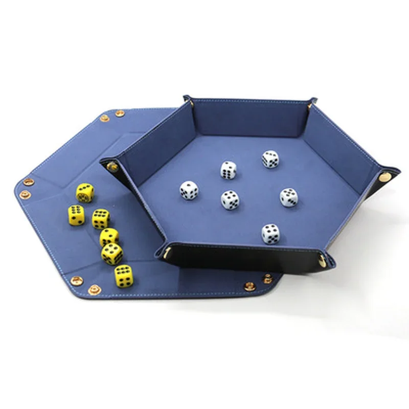 7 Kinds Colors leather Fabric Felt Folding Square Dice Tray Portable Quadrilateral Dice Box for Board Games Storage 25*25cm