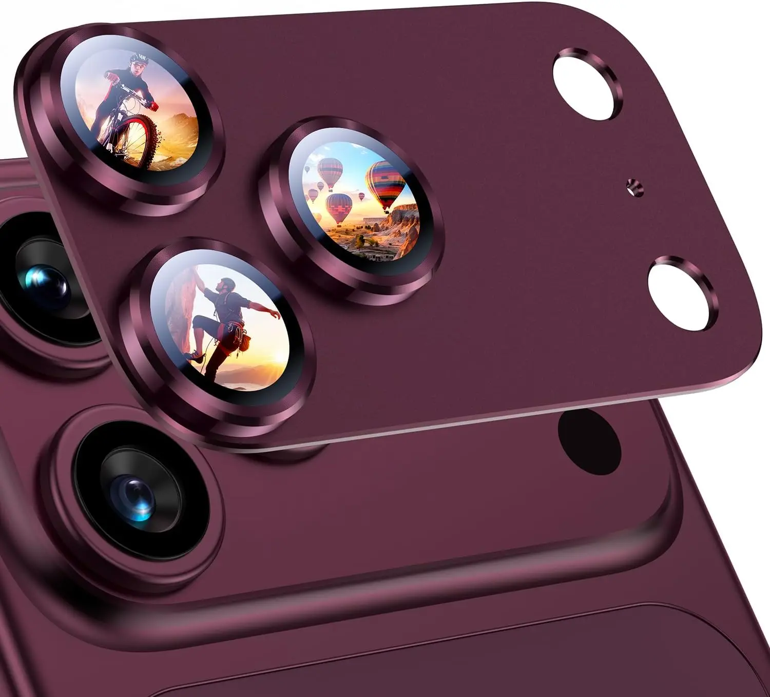 Premium Strong Adsorption Metal & 9H Tempered Glass Camera Lens Protector - Full Protective Cover