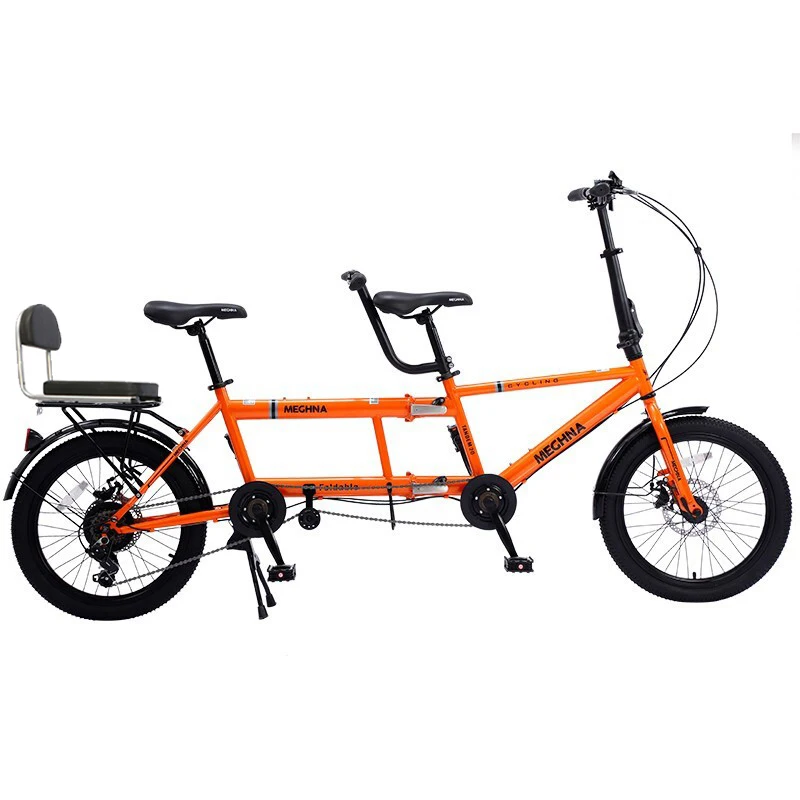 Double Bicycle for Family, Variable Speed, Family, Three Person, Landscape Spot, Beach Bike, Two Riding, Double Bicycle