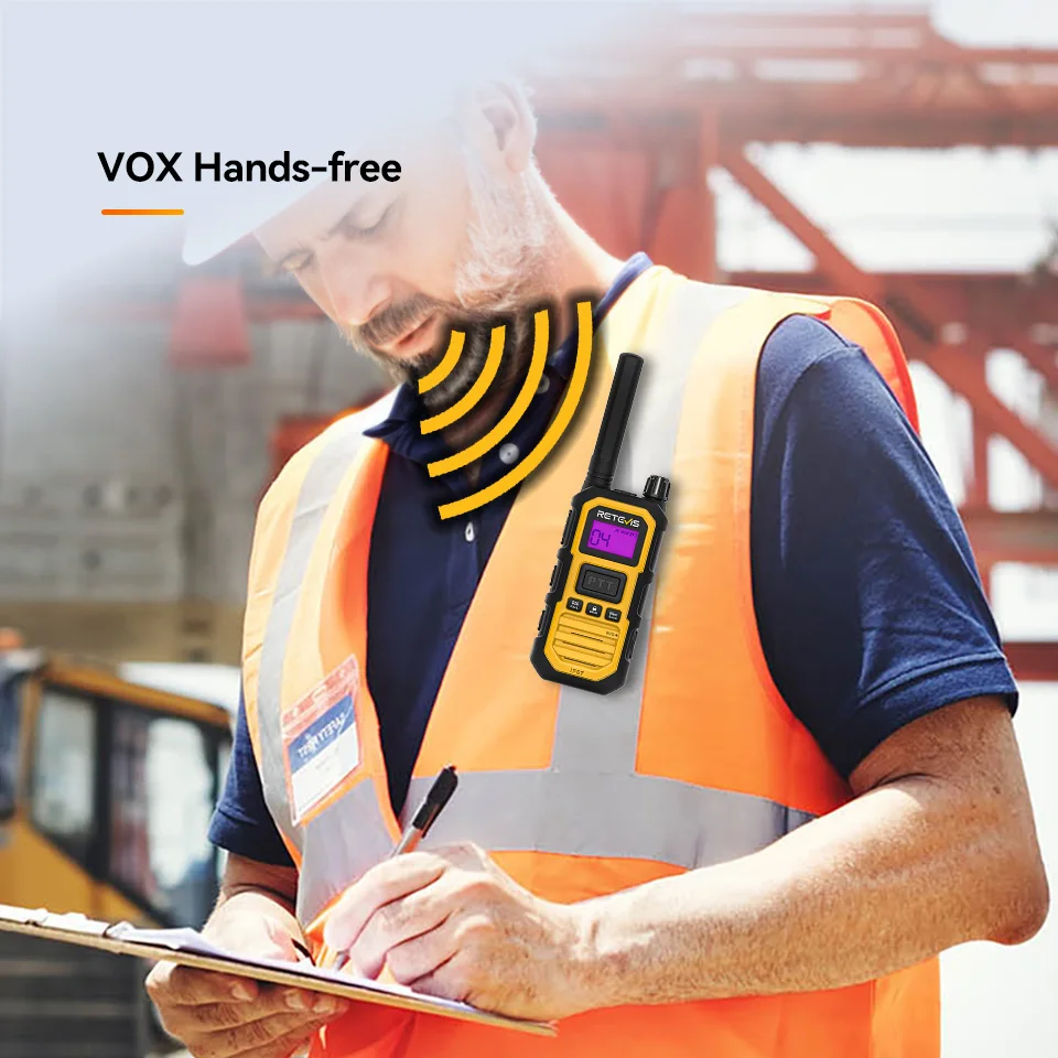 Retevis RB648Plus IP67 Wasserdichtes Walkie-Talkie LCD-Display Walkie-Talkie Long Range Dual PTT Heavy Duty 2-Wege-Radio für die Fabrik – Detail 7