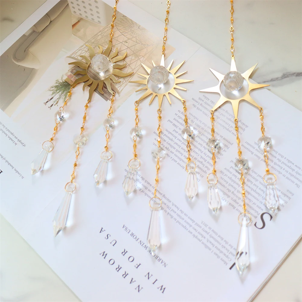 Description Picture 2 of itemCrystal Prisms Light Catcher Hexagon Wind Chime Hanging Pendant Sun Catcher Summer Gift Windchimes for Home Garden Decoration