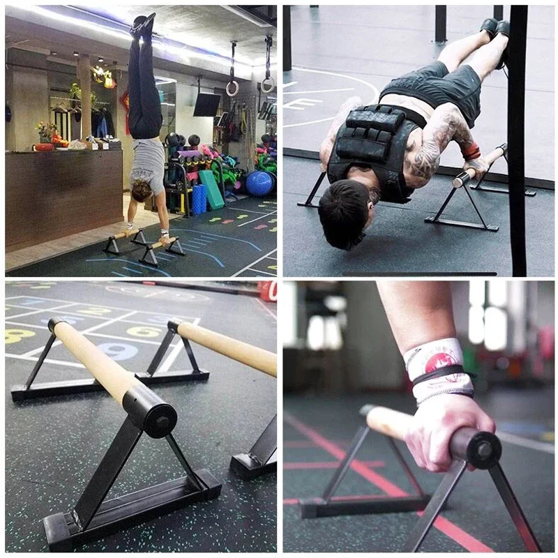 Portable Fitness Push Up Stand H-shaped Wooden Chest Push-ups Board Equipment Home Bodybuilding Exercise Handstand Parallel Bars