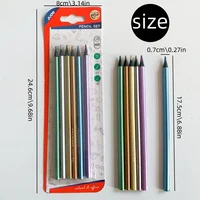 6pc black wood fluorescent color pencil writing drawing drawing pencil 2