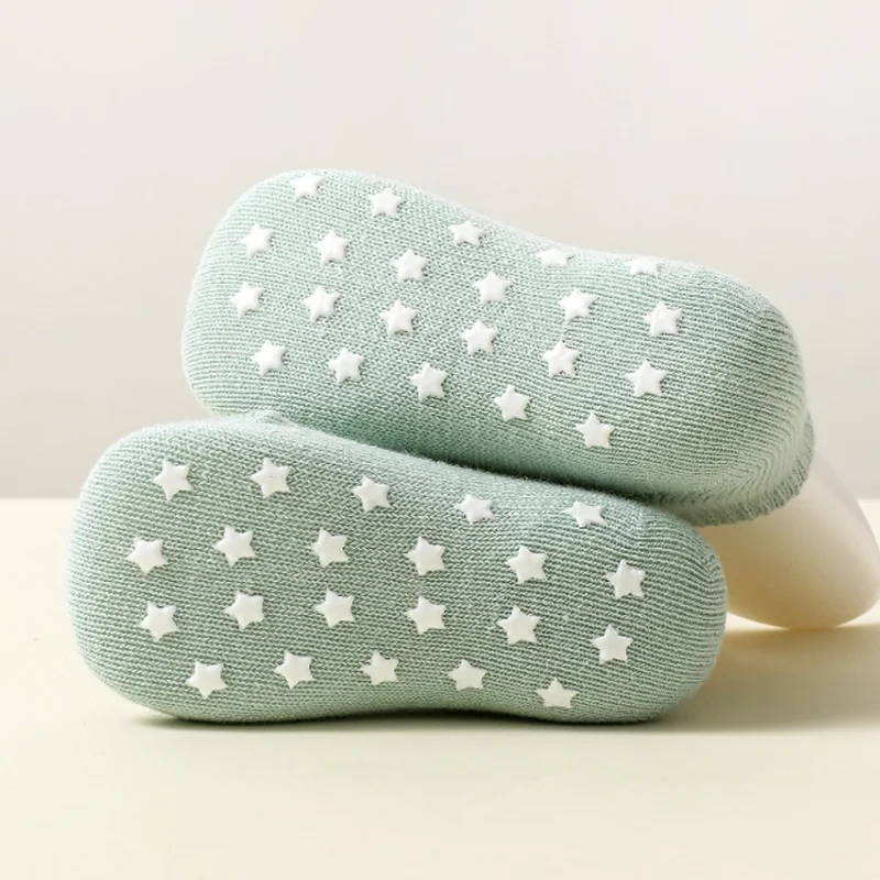8 Pairs Baby Non-Slip Socks Solid Color Childrens Boys Girls Floor Socks Comfortable for Toddler