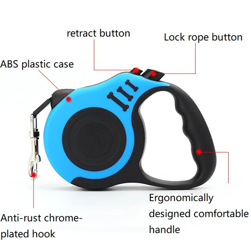 New Leash For Big Dog Retractable Leash 5 Meters Hands Free Small Dog Leash Double Strap For Dogs GXQ12_voghion.com
