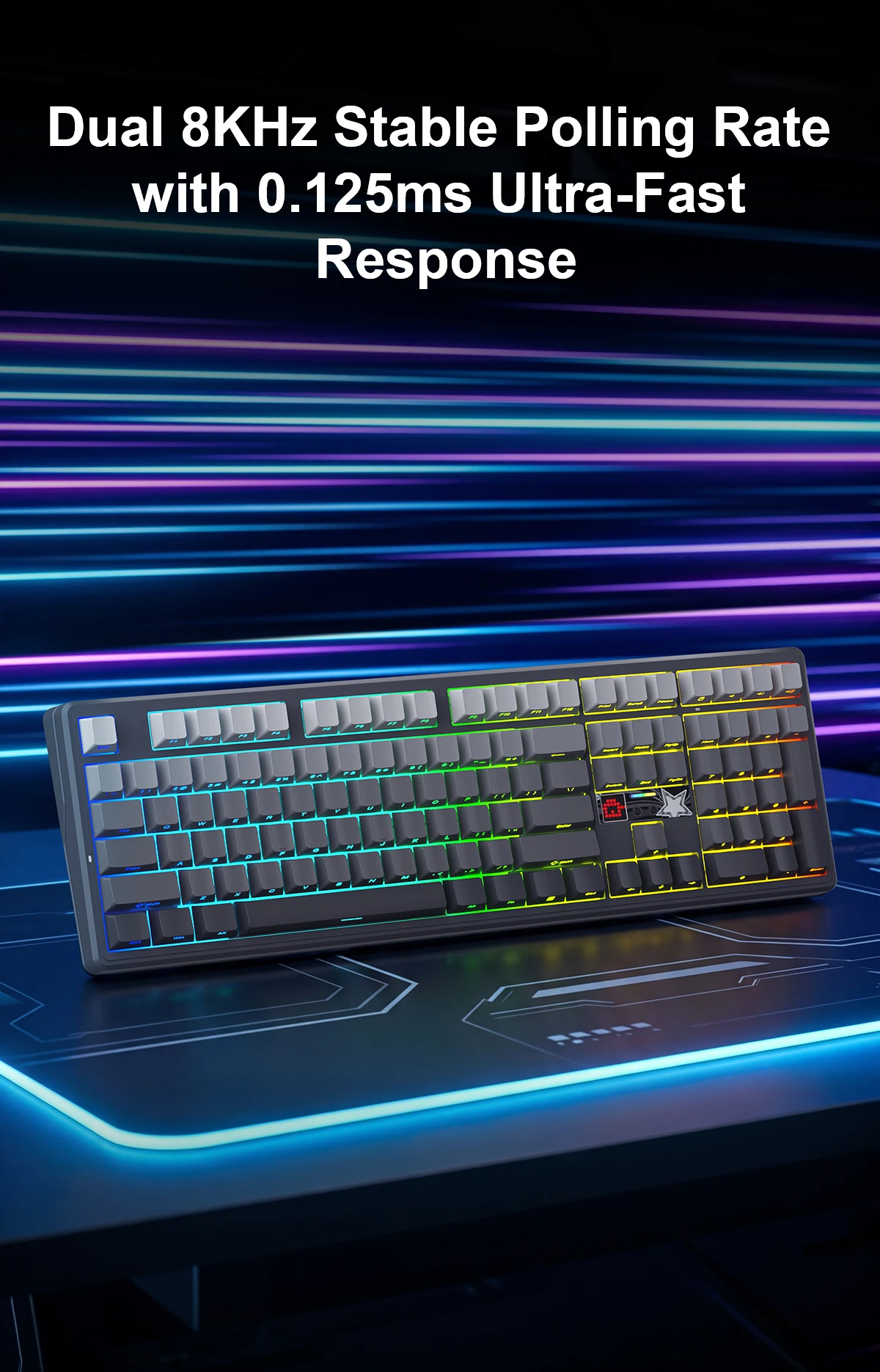 AULA F108 Pro V2 무선 키보드 트리 모델 매크로 게이밍 키보드 가스켓 핫스왑 풀 사이즈 키보드 TFT 스마트 디스플레이 탑재