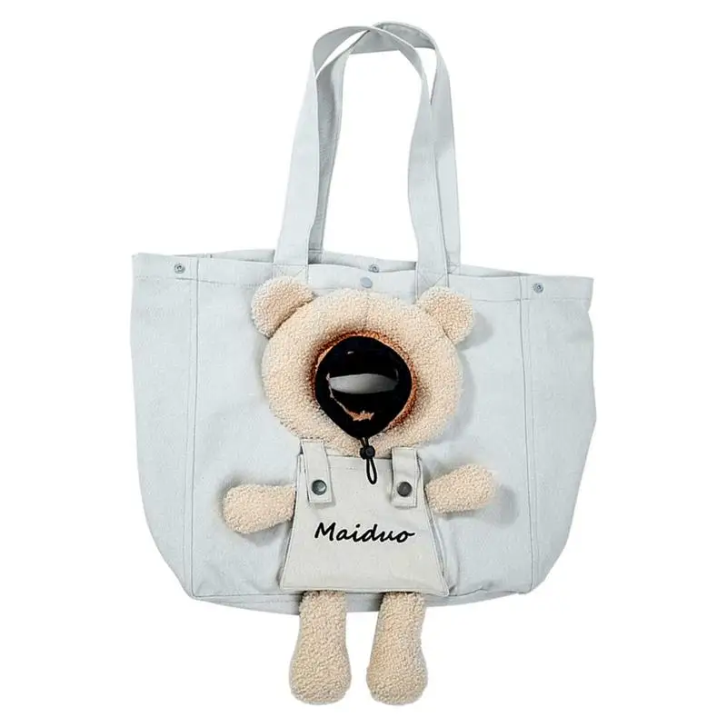

Cat Carrier Pouch Cute Pet Canvas Bag Carrier With Adjustable Hole Pet Carrier Breathable Pet Tote Bag Shoulder Bag For Cat