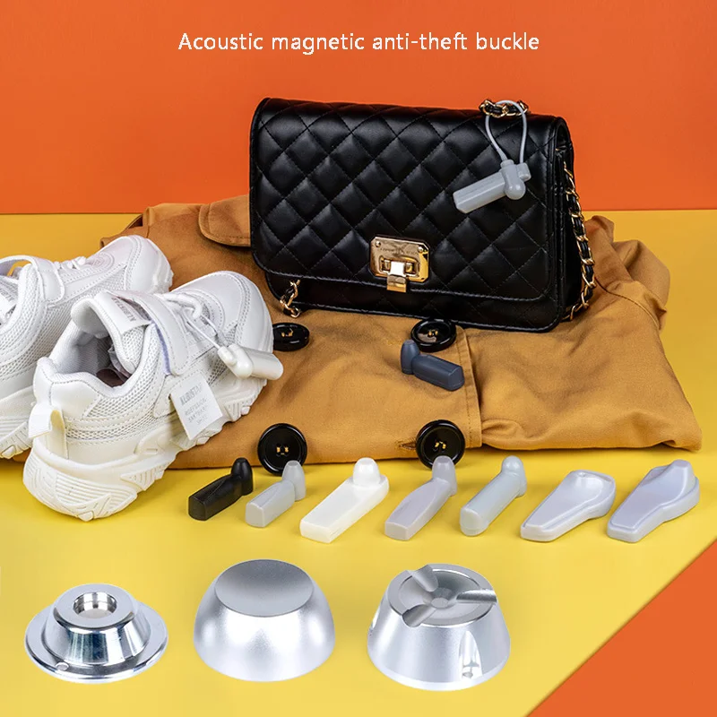 Supermarket Small Hammer Sound Magnetic Hanging Rope Acoustic Magnetic Anti-theft Buckle ABS Plastic Hard Label