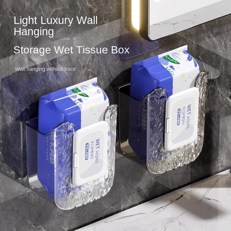 Tissue Holder 1pcs Household Wall-mounted Face Towel Wet Tissue Storage Box Bathroom