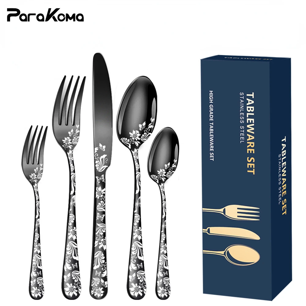 Kitchen Forks Spoons Sets Steel Cutlery Set Restaurant Dining Spoons Forks Set 24 Aliexpress