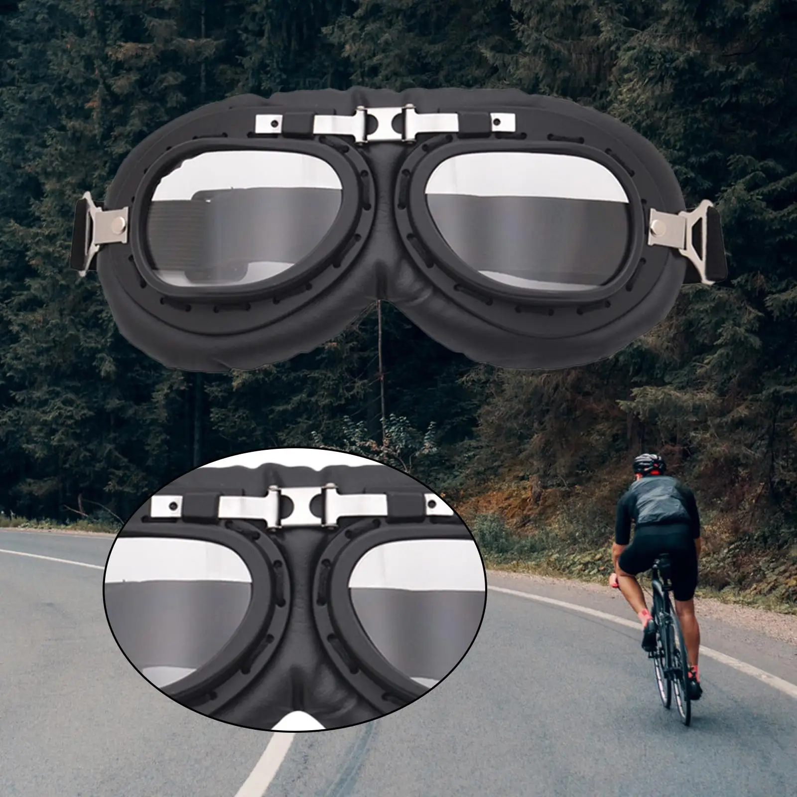 Classic Motorcycle Goggles Steampunk Protective Sports Glasses PC Lens for Outdoor Riding Scooter ATV