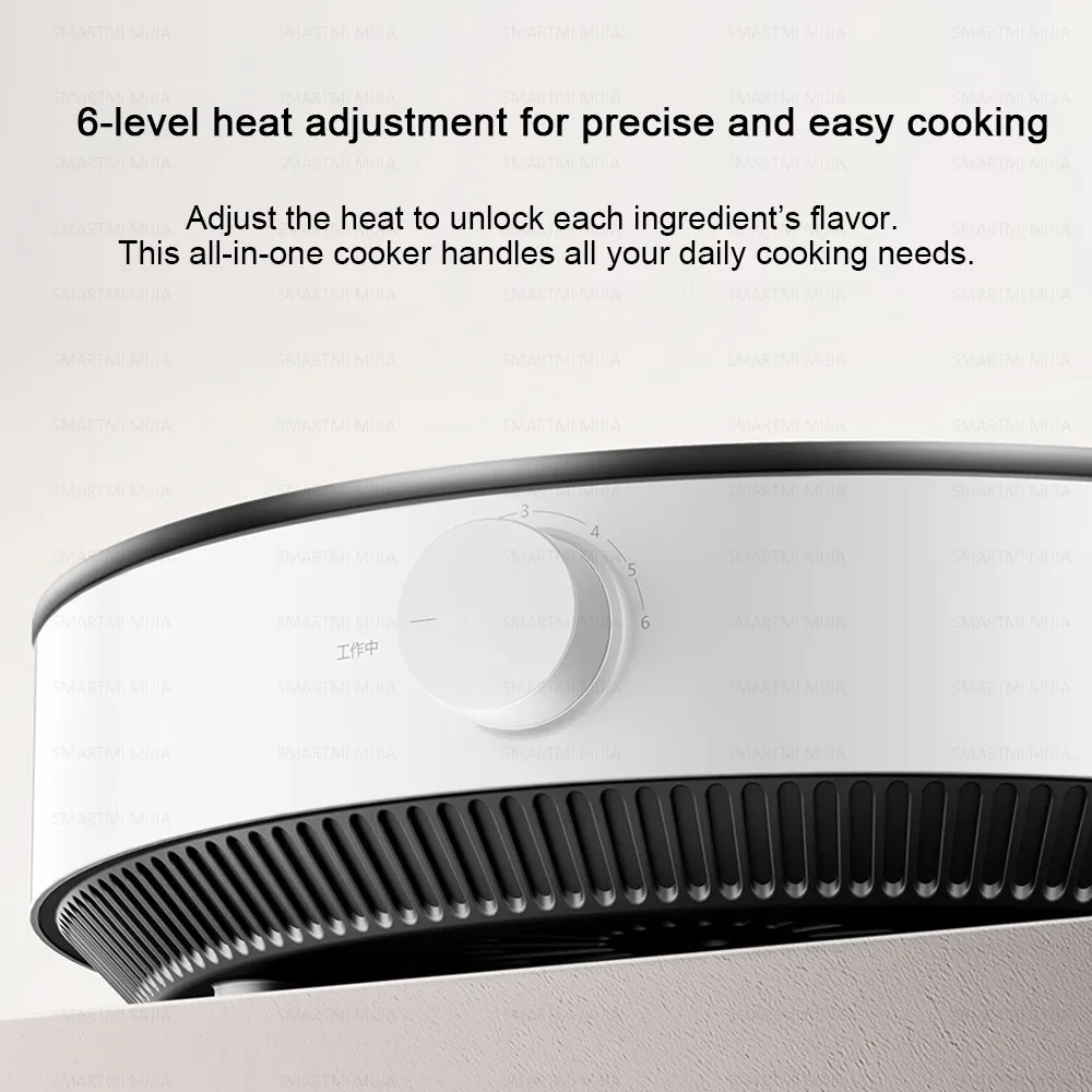 Fogão de indução XIAOMI MIJIA N1, 2100W de alta potência, 6 níveis de calor, 8 proteções de segurança, fácil limpeza, versão chinesa com adaptador 4