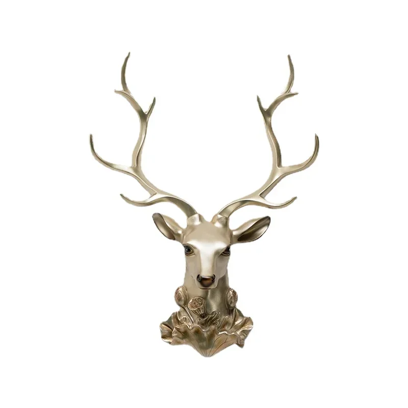 

YY Living Room Sofa TV Background Wall Decoration Lucky Deer Head Wall Pendant