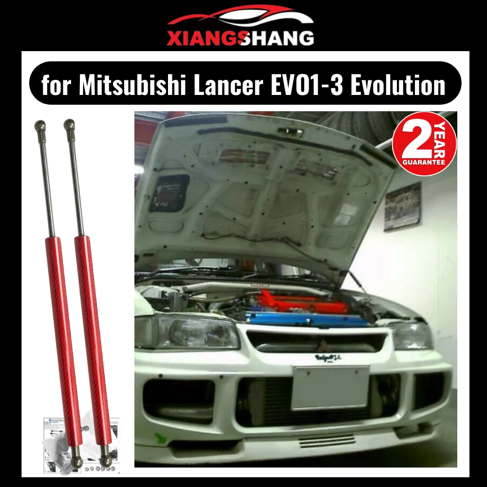 

for Mitsubishi Lancer EVO1-3 Evolution I II III CD9A CE9A 92-96 Front Bonnet Hood Modify Gas Struts Carbon Fiber Spring Damper