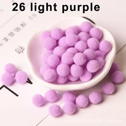 Assorted Fluffy Pom Pom Fur Balls for Crafting and Decor - Various Sizes and Colors (26 light purple)