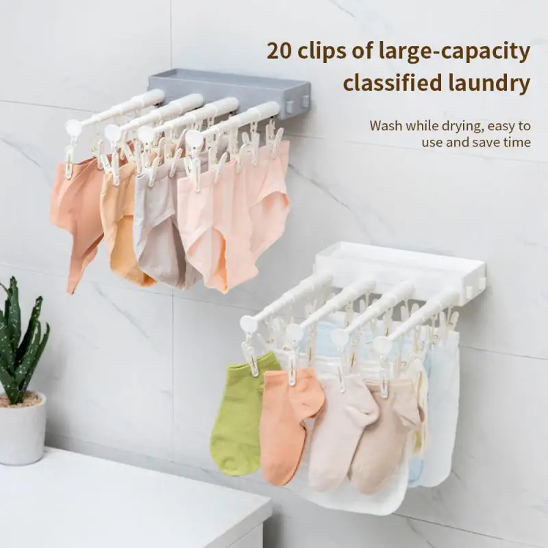 Clothes Dryer Hanger Children Adults 20 Clips Clothes Dryer Windproof