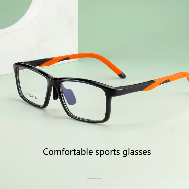 FashionNewSportsGlassesBigSizeUltraLightTR90SquareEyewear