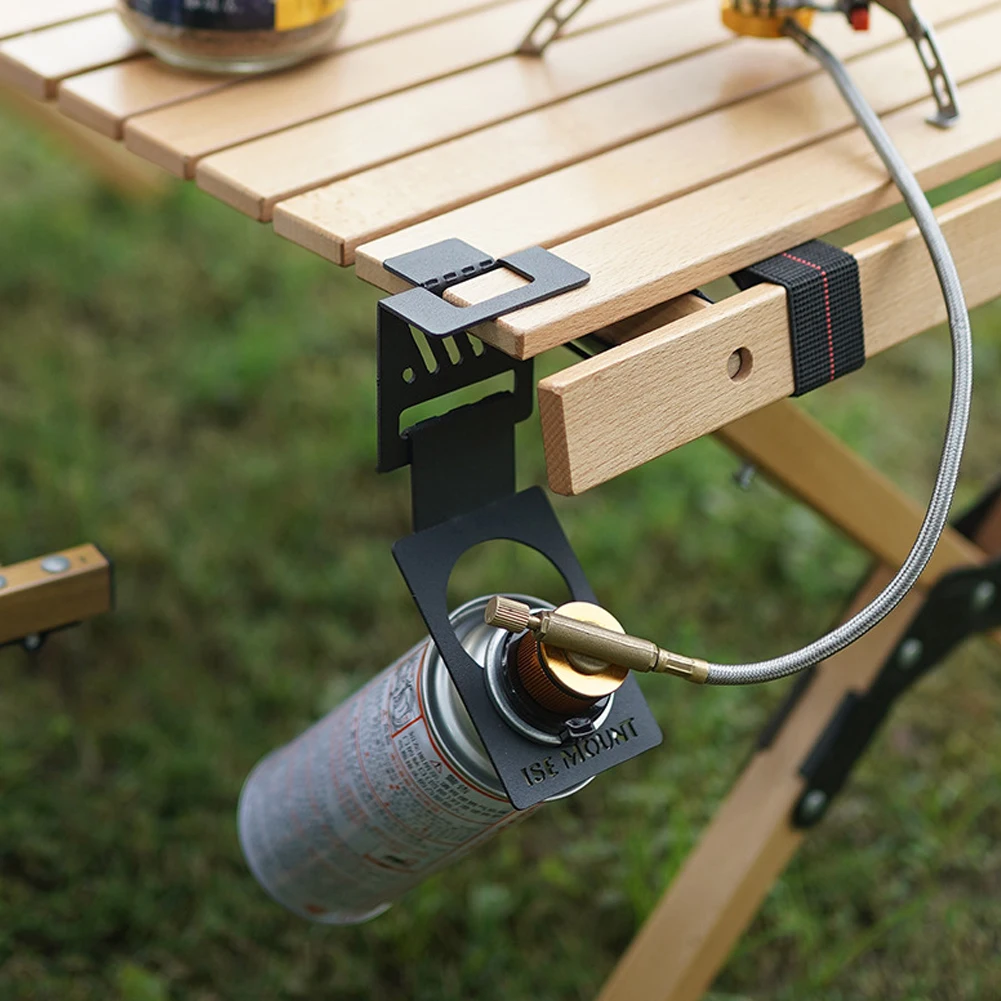 Hang Gas Canister Hook Camping Supplies Stainless Steel Stove Tank Hanger Hook Outdoor Camping Gas Stove Tank Table Organizer
