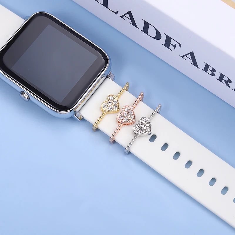 Silicone Watchband Charms for Apple Bracelet Cute Decorative Charms for Smartwatch Soft Strap Jewelry Stud for Iwatch Watch Band