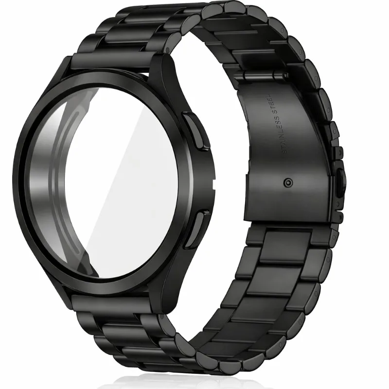 Elegant Metal Strap & PC Protective Case - Premium Band & Cover Set